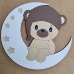 چراغ خواب و دیوارکوب خرس کلاه دارروی ماه نشسته